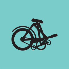 Single Folding Bike Graphic Vector Illustration.