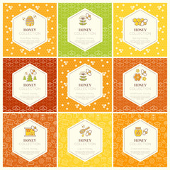 Vector packaging design - natural honey collection