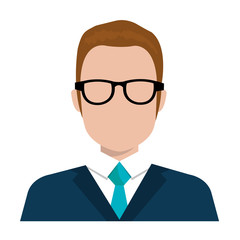 Executive male profile with elegant suit and tie, vector illustration design.