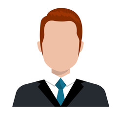 Executive male profile with elegant suit and tie, vector illustration design.