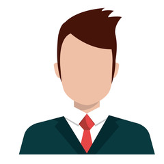 Executive male profile with elegant suit and tie, vector illustration design.