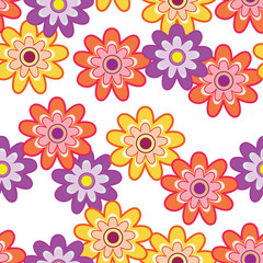 Fototapeta na wymiar Colorful floral seamless pattern. Vector illustration.