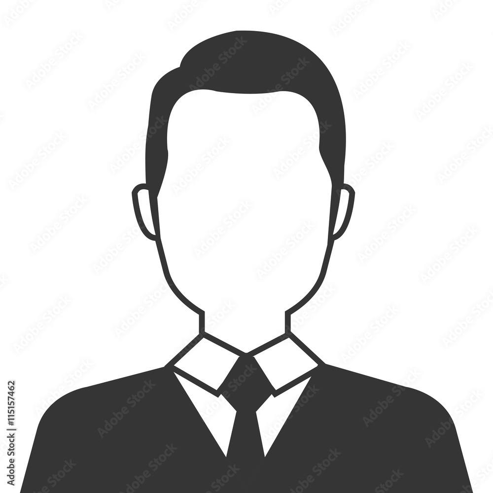 Wall mural businessman profile in black ands white colors, vector illustration design.