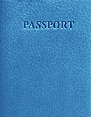 Blue leather cover for your passport, can use as backround