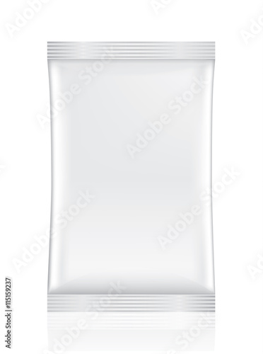 Download "White Sachet packaging not have label isolated on a white background. For mock up powder drink ...