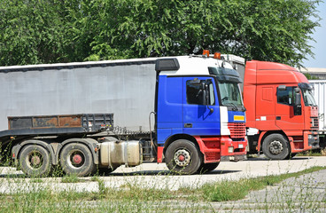 Trucks in the parking lot