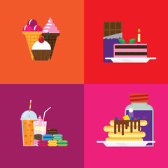 banners with sweets, donuts.