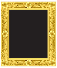 Lily flower gold frame from vector