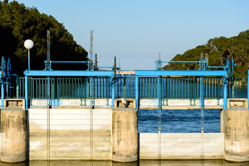 Floodgates on river.