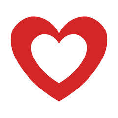 Red heart shape isolated icon, love and feelings design.