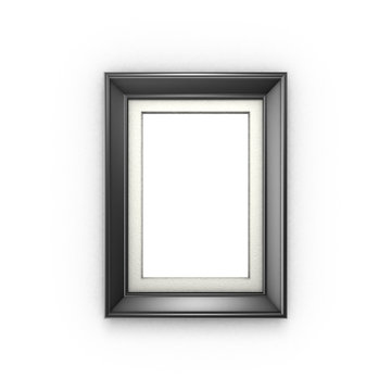 Black picture frame isolated on white
