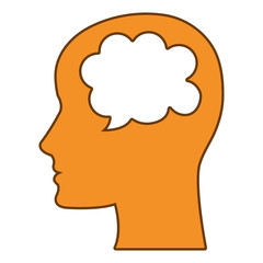 Human mind thinking isolated icon, vector illustration graphic.