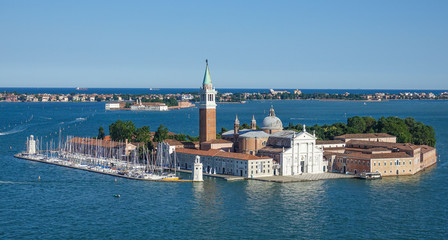 Fototapeta na wymiar Aerial view over St Giorgio in Venice