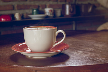 Coffee cup in coffee shop