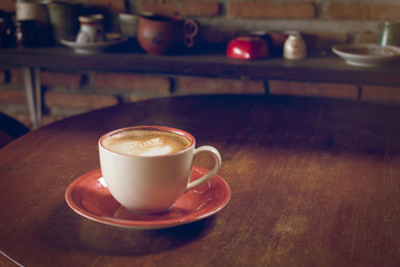 Coffee cup in coffee shop