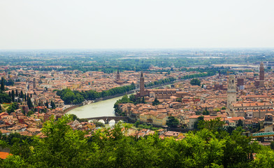 Fototapeta na wymiar Amazing aerial view over the city of Verona
