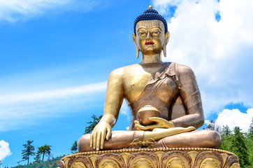 Fototapeta premium Buddha Dordenma Statue in Thimphu, One of the Largest Buddha Statues in the World