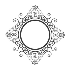 Victorian vintage design in white and black colors, vector illustration.