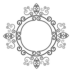 Victorian vintage design in white and black colors, vector illustration.