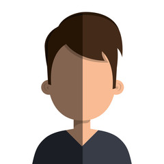 Young male profille cartoon, isolated icon vector illustration graphic.