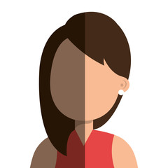 Young woman profile cartoon, vector illustration graphic design.