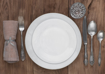 cutlery on a wooden table