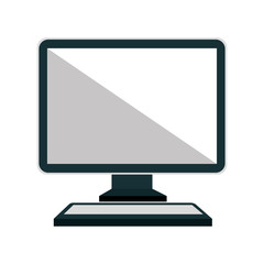 Personal computer isolated flat icon, vector illustration graphic design.