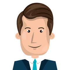 Young businessman with elegant suit cartoon, vector illustration.