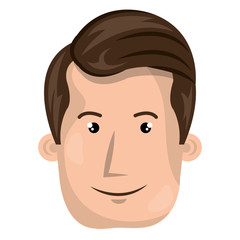 Young male profille cartoon, isolated icon vector illustration graphic.