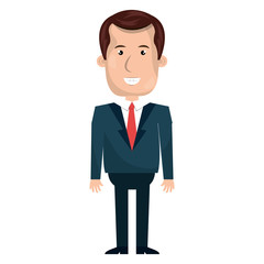 Fototapeta premium Young businessman with elegant suit cartoon, vector illustration.