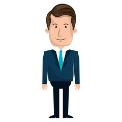Young businessman with elegant suit cartoon, vector illustration.