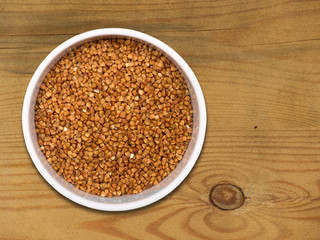 Buckwheat in bowl.