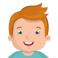 Kid smiling face cartoon, vector illustration graphic design.