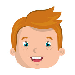 Kid smiling face cartoon, vector illustration graphic design.