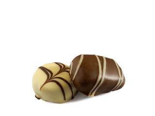 Two chocolate candies.