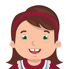 Kid smiling face cartoon, vector illustration graphic design.