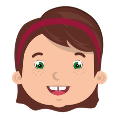 Kid smiling face cartoon, vector illustration graphic design.