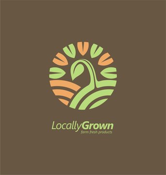 Locally grown farm fresh product symbol template