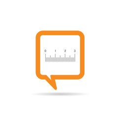 square orange speech bubble with straightedge icon illustration