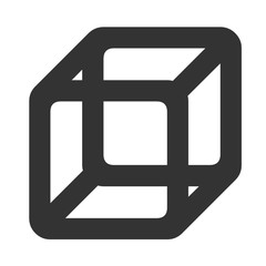 Cube icon isolated on a white background. Vector illustration.