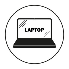 Laptop icon flat isolated on a white background