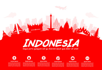 Indonesia Travel Landmarks. - 115165635