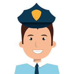 Police officer cartoon graphic design, vector illustration isolated icon.