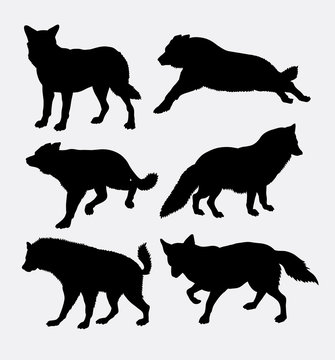 Wolf wild animal silhouette. Good use for symbol, logo, web icon, sticker design, sign, game element, or any design you want. 