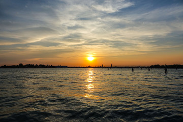 Venice at sunset - wide angle shot