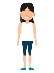 Young and beautiful fashion woman body complete design, vector illustration cartoon.