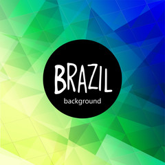 Vector geometric background in Brazil flag concept.