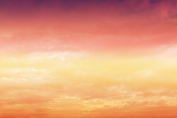Orange sunset sky with clouds. - 115166615