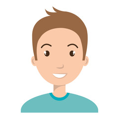 Young male profille cartoon, isolated icon vector illustration graphic.