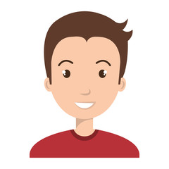 Young male profille cartoon, isolated icon vector illustration graphic.